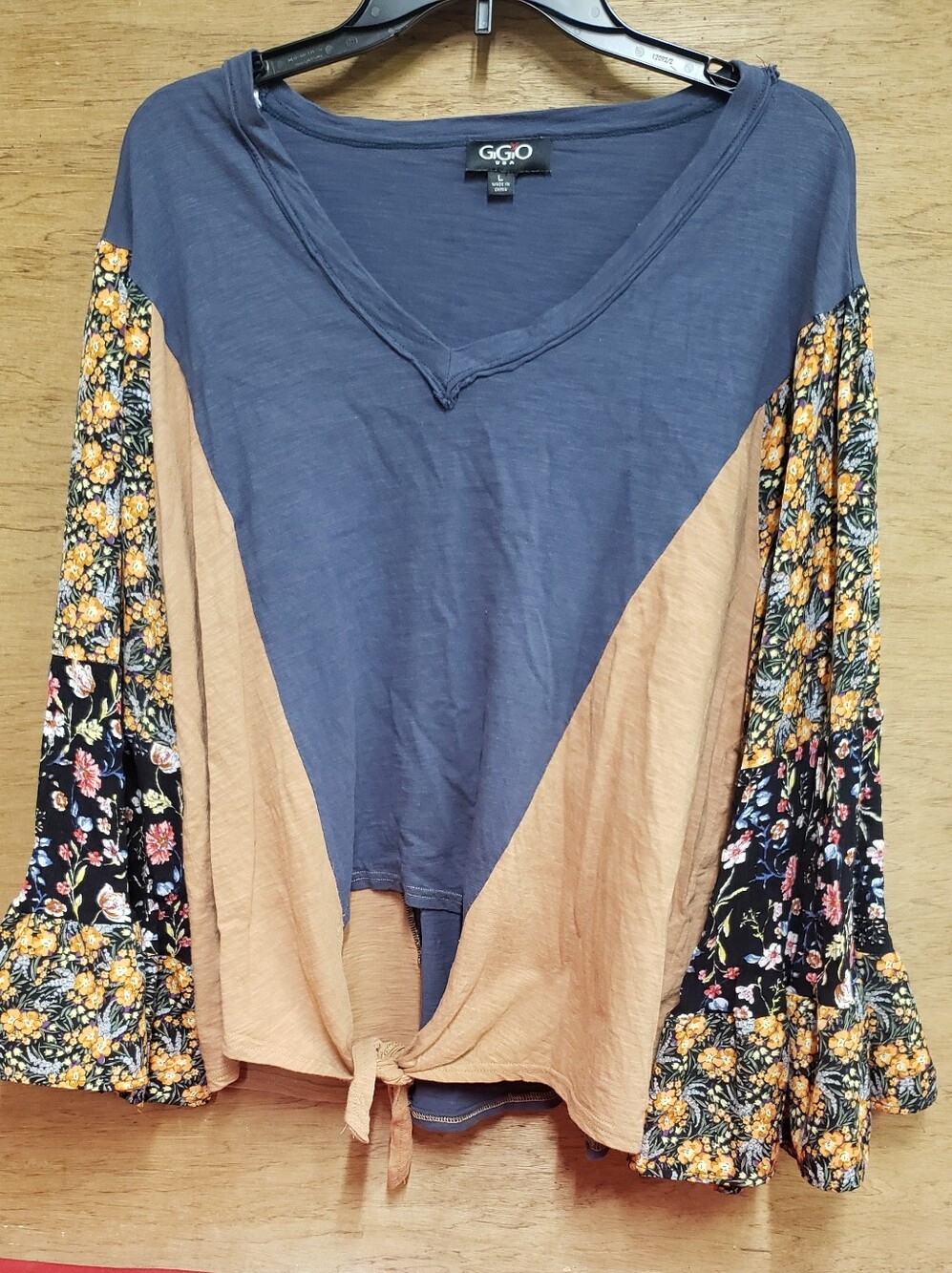 Gigio Pullover, Tie Front, Multi Patteren, Boho Ladies Top Largs